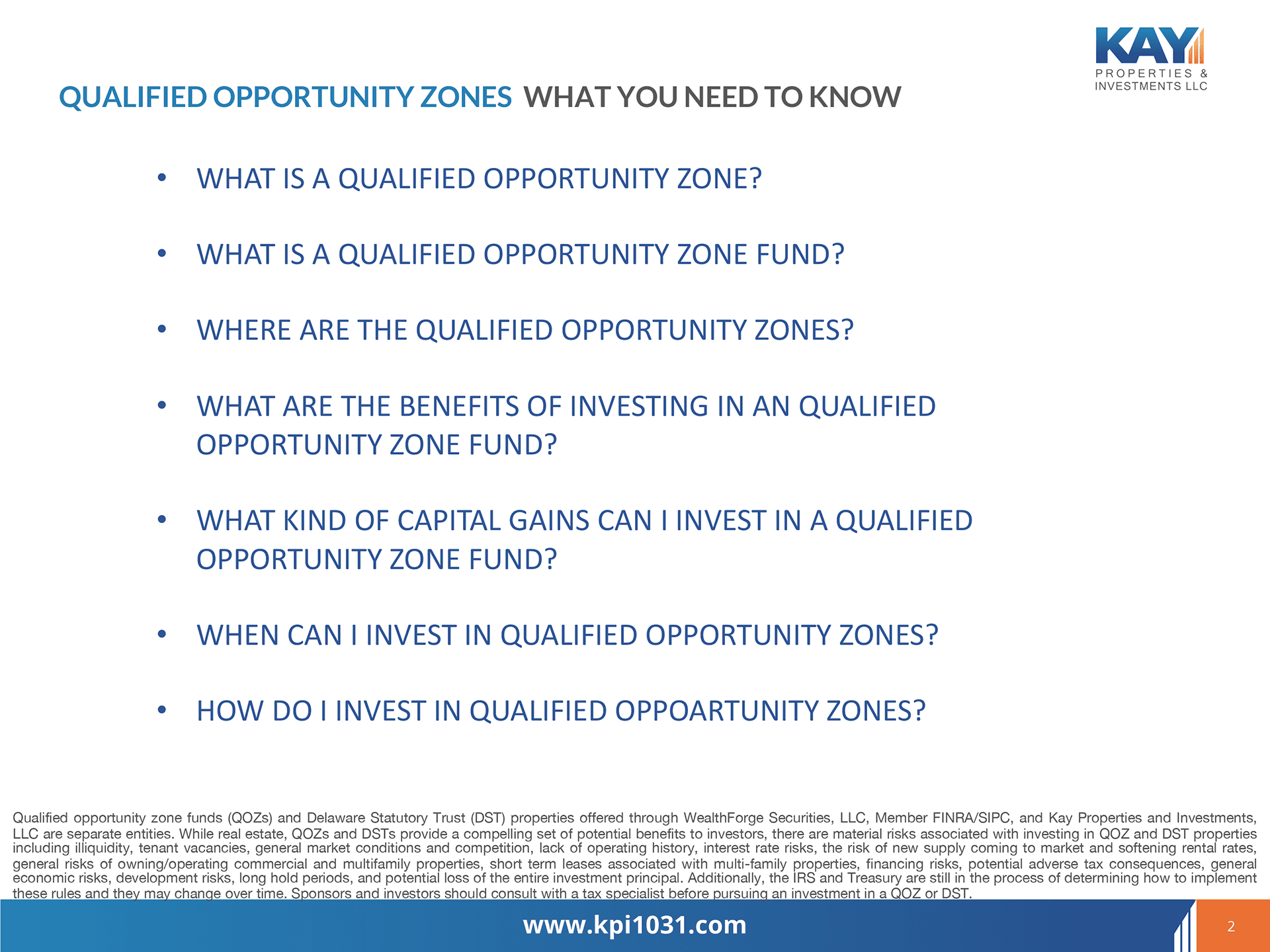 Benefits of investing in a qualified opportunity zone fund | Kay Properties