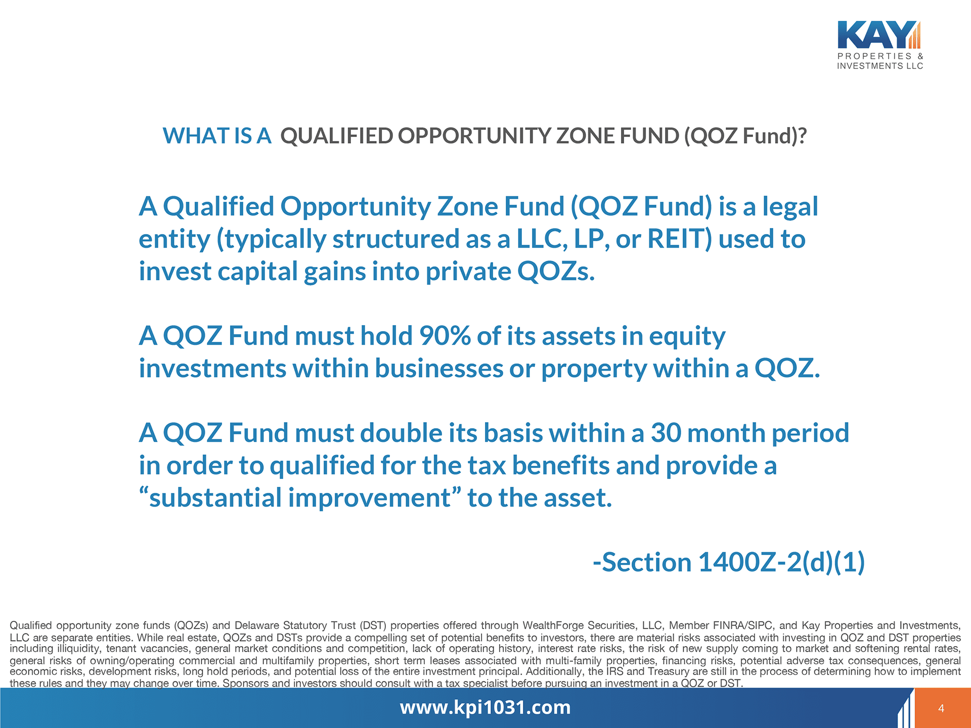 Benefits of investing in a qualified opportunity zone fund | Kay Properties