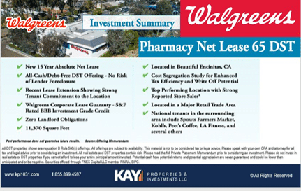 Pharmacy Net Lease 65 DST is a debt-free DST offering in Encinitas, CA