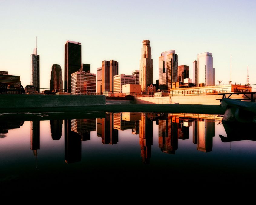 A cityscape seen from across a body of water